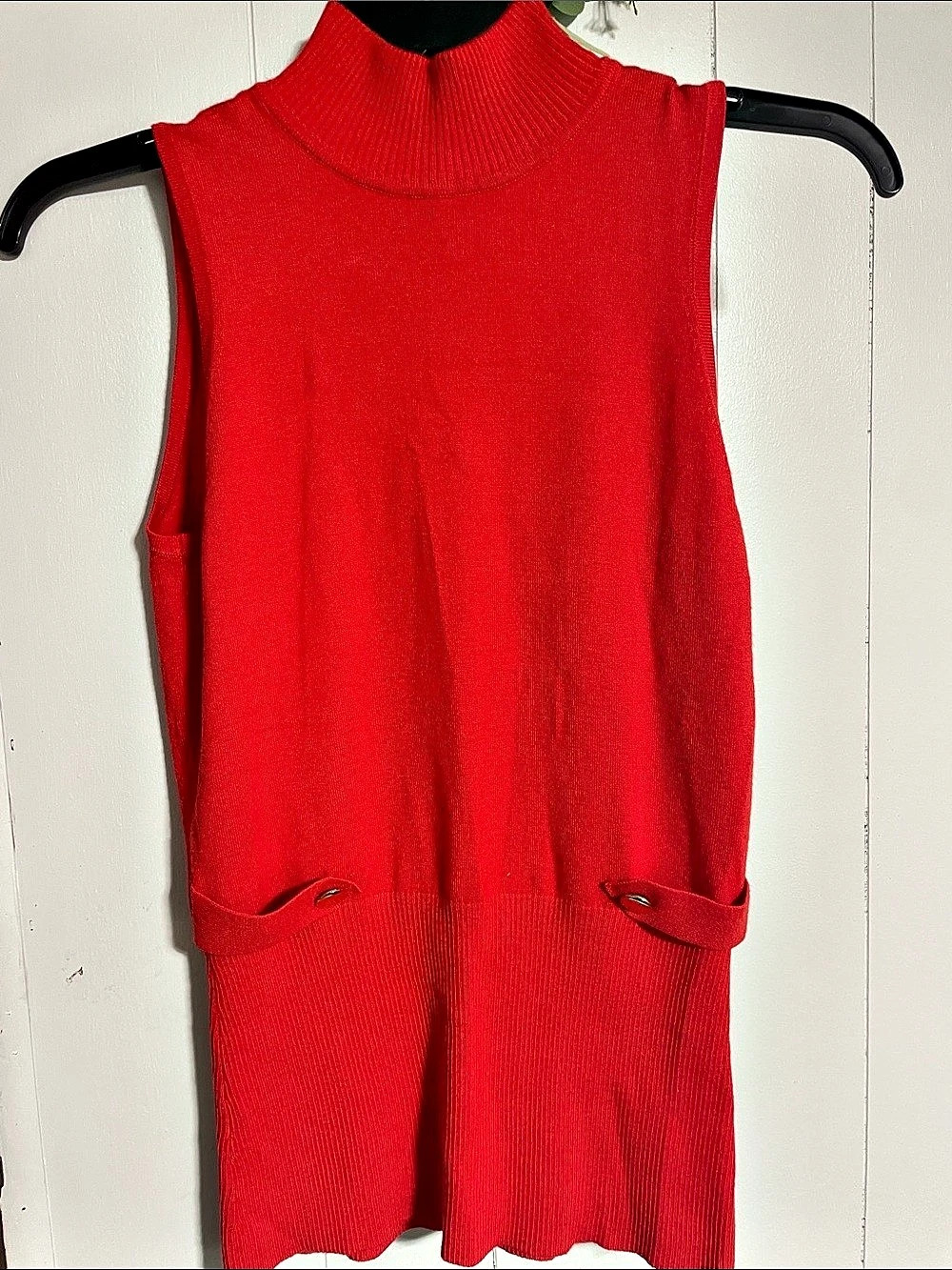 Cache Red Ribbed Mini Dress Size Small - Picture 2 of 4